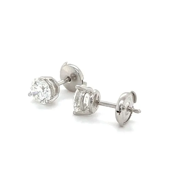 Platinum Solitaire Diamond Protector-Back Stud Earrings Image 2 Minor Jewelry Inc. Nashville, TN
