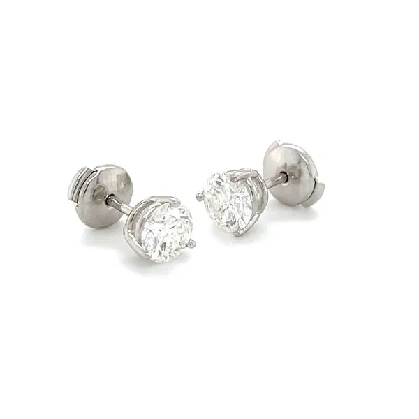 Platinum Solitaire Diamond Protector-Back Stud Earrings Image 3 Minor Jewelry Inc. Nashville, TN