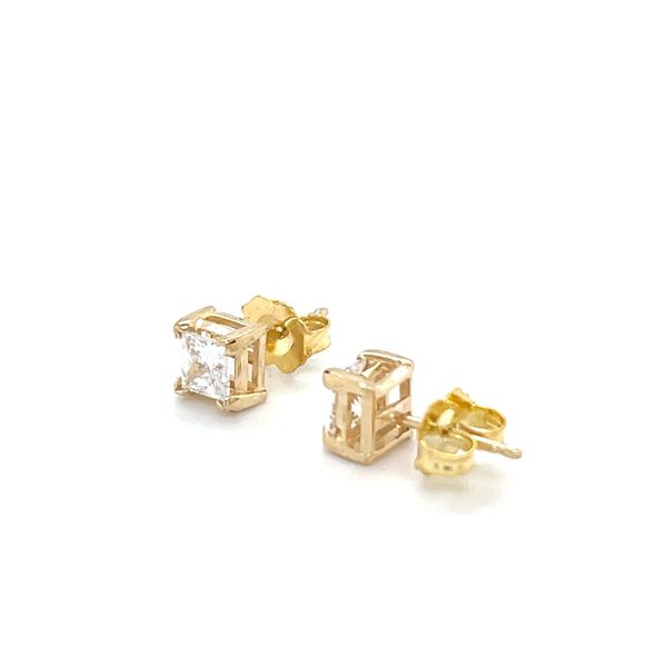 14K Yellow Gold Estate Cubic Zirconia Stud Earrings Image 3 Minor Jewelry Inc. Nashville, TN