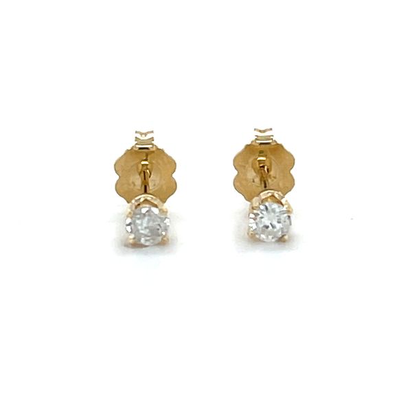 14K Yellow Gold Estate Mined Diamond Stud Earrings Image 2 Minor Jewelry Inc. Nashville, TN