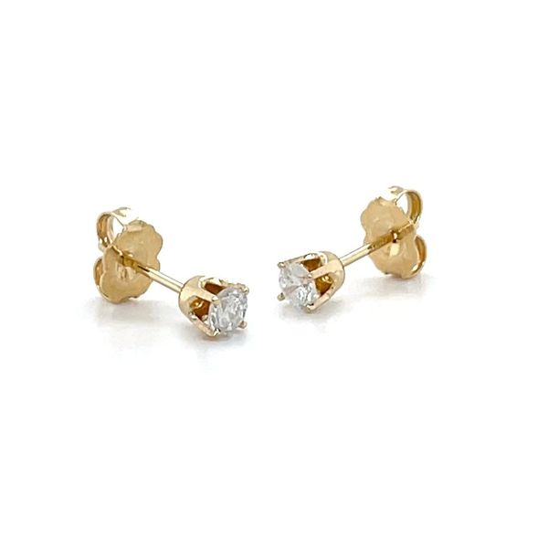 14K Yellow Gold Estate Mined Diamond Stud Earrings Image 3 Minor Jewelry Inc. Nashville, TN