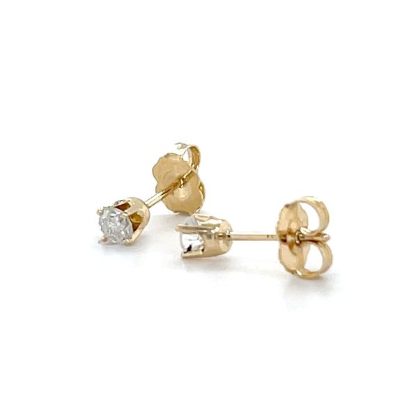 14K Yellow Gold Estate Mined Diamond Stud Earrings Image 4 Minor Jewelry Inc. Nashville, TN