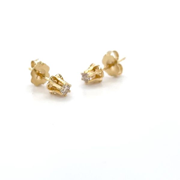14K Yellow Gold Estate Mined Diamond Stud Earrings Image 3 Minor Jewelry Inc. Nashville, TN