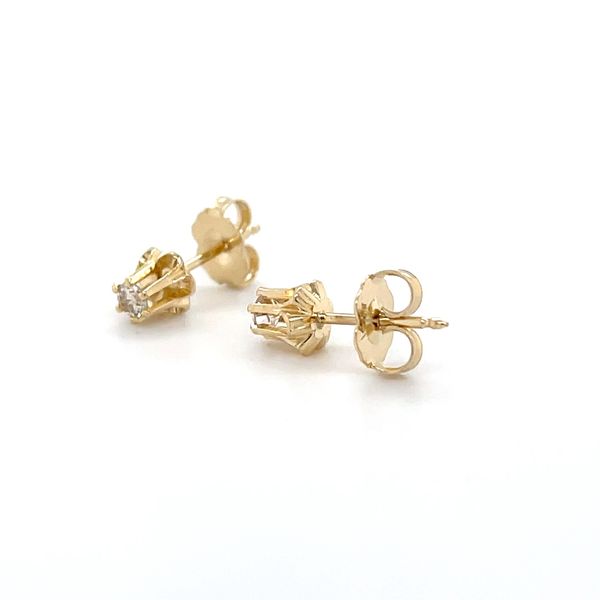 14K Yellow Gold Estate Mined Diamond Stud Earrings Image 4 Minor Jewelry Inc. Nashville, TN