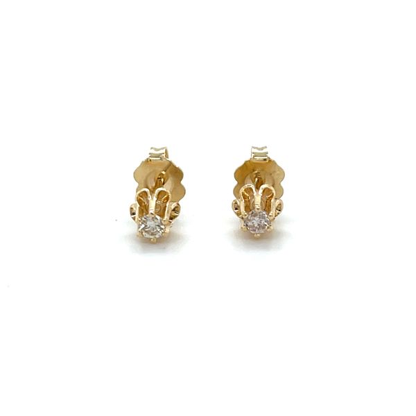 14K Yellow Gold Estate Mined Diamond Stud Earrings Minor Jewelry Inc. Nashville, TN