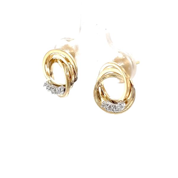 14K Yellow Gold Estate Mined Diamond Post Earrings Image 2 Minor Jewelry Inc. Nashville, TN