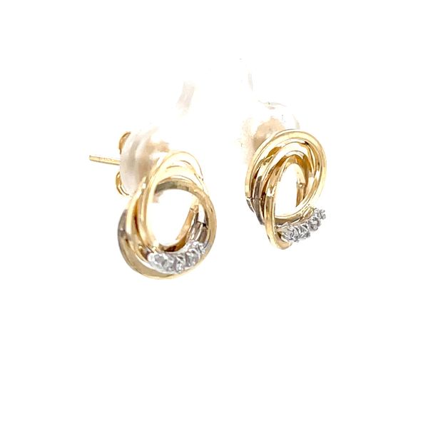 14K Yellow Gold Estate Mined Diamond Post Earrings Image 3 Minor Jewelry Inc. Nashville, TN