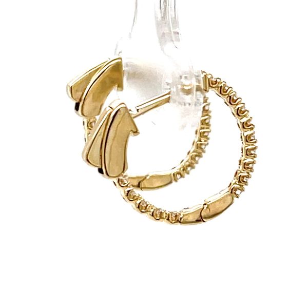 Diamond Earring Hoop 15mm 14k Image 3 Minor Jewelry Inc. Nashville, TN