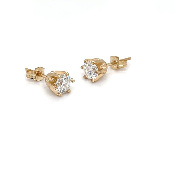 14K Yellow Gold Estate Mined Diamond Stud Earrings Image 2 Minor Jewelry Inc. Nashville, TN
