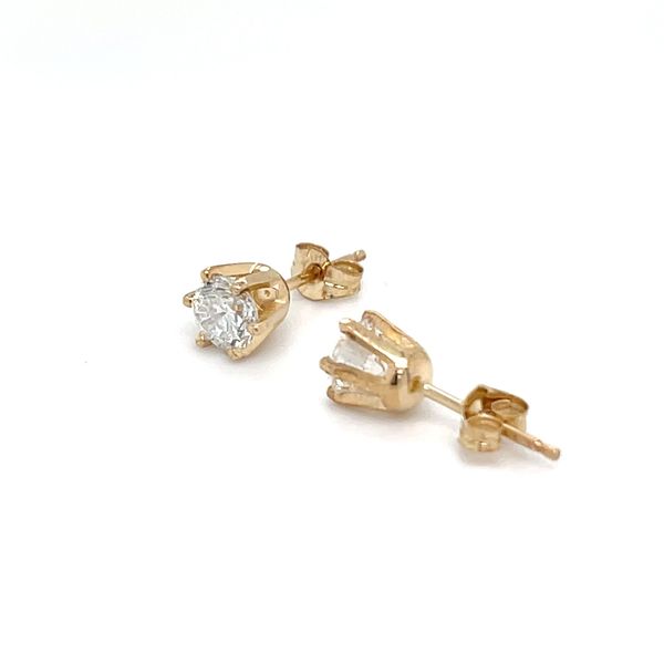 14K Yellow Gold Estate Mined Diamond Stud Earrings Image 3 Minor Jewelry Inc. Nashville, TN