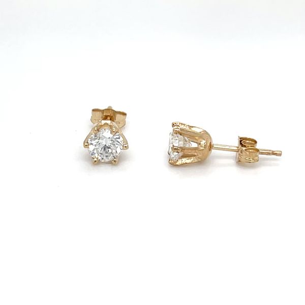 14K Yellow Gold Estate Mined Diamond Stud Earrings Minor Jewelry Inc. Nashville, TN