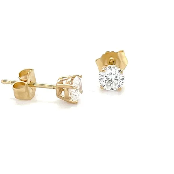 14K Yellow Gold 0.5 Carat Lab Diamond Stud Earrings