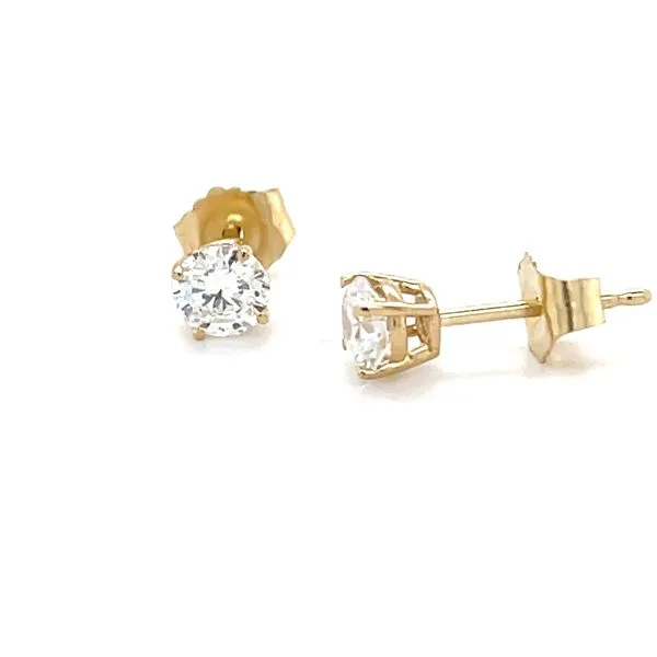 14K Yellow Gold 0.5 Carat Lab Diamond Stud Earrings