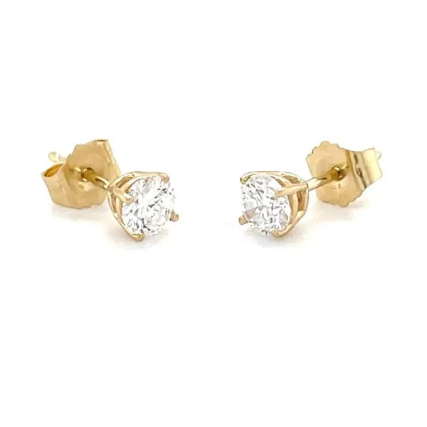 14K Yellow Gold 0.5 Carat Lab Diamond Stud Earrings