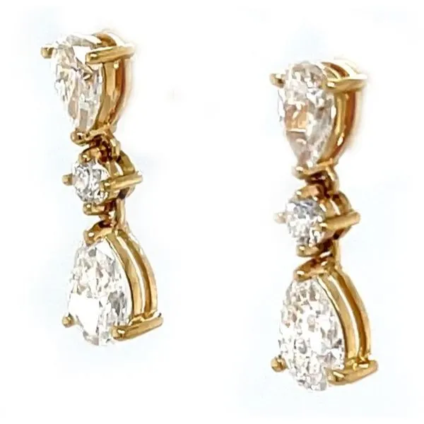 2cttw 14K Yellow Gold Lab Diamond Drop Earrings Image 2 Minor Jewelry Inc. Nashville, TN