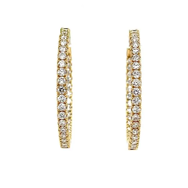 2cttw 14K Yellow Gold Lab Diamond Hoop Earrings Image 2 Minor Jewelry Inc. Nashville, TN