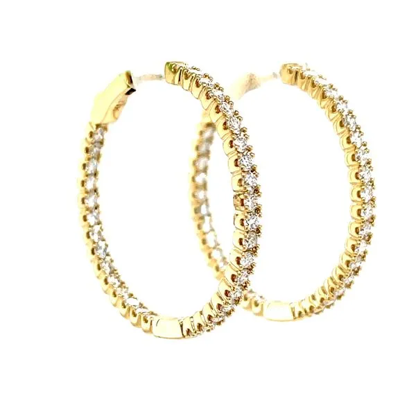 2cttw 14K Yellow Gold Lab Diamond Hoop Earrings Image 3 Minor Jewelry Inc. Nashville, TN