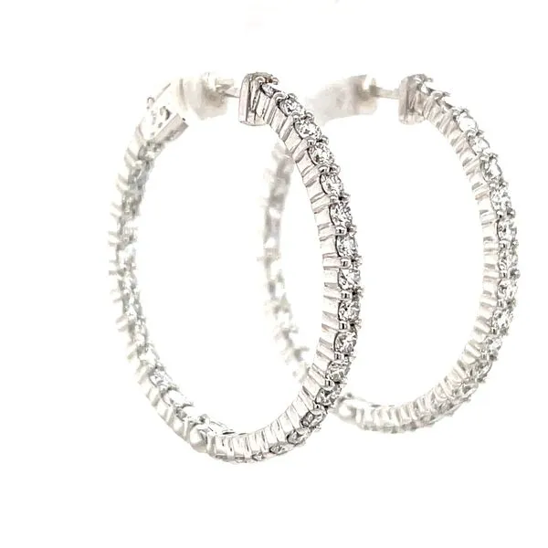 3cttw 14K White Gold Lab Diamond Hoop Earrings Image 3 Minor Jewelry Inc. Nashville, TN