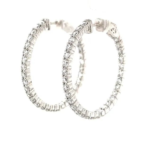 3cttw 14K White Gold Lab Diamond Hoop Earrings Minor Jewelry Inc. Nashville, TN