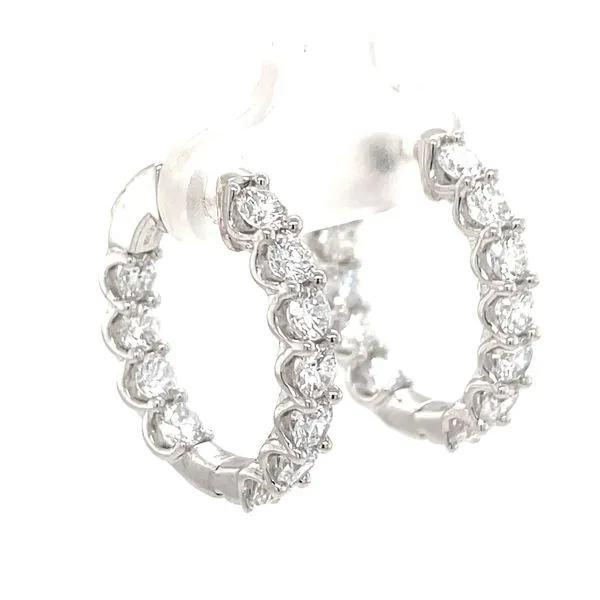 3.00Cttw Sterling Silver Lab Diamond Huggie Hoop Earrings Image 3 Minor Jewelry Inc. Nashville, TN