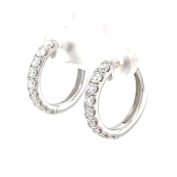 1.00Cttw Sterling Silver Lab Diamond Huggie Hoop Earrings Image 2 Minor Jewelry Inc. Nashville, TN