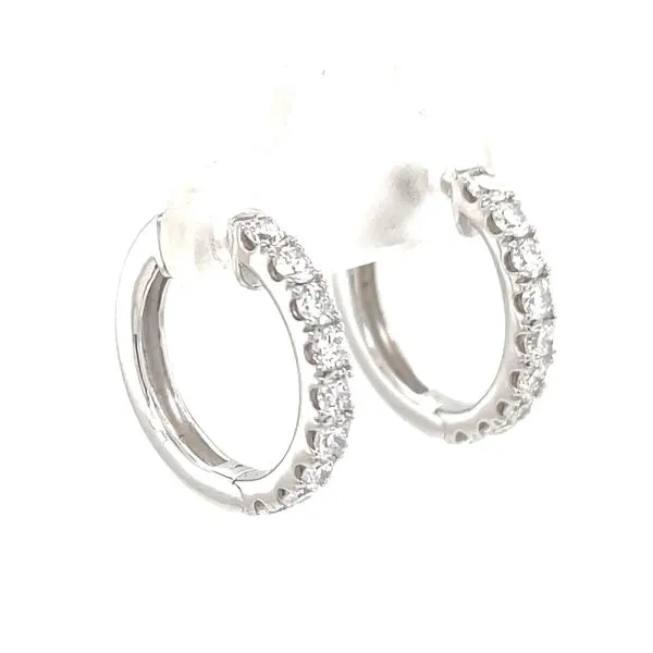 1.00Cttw Sterling Silver Lab Diamond Huggie Hoop Earrings Image 3 Minor Jewelry Inc. Nashville, TN