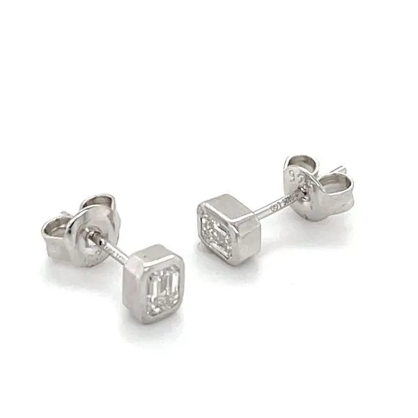 Bezel Set 1/2cttw Lab Diamond Earrings Studs Image 3 Minor Jewelry Inc. Nashville, TN