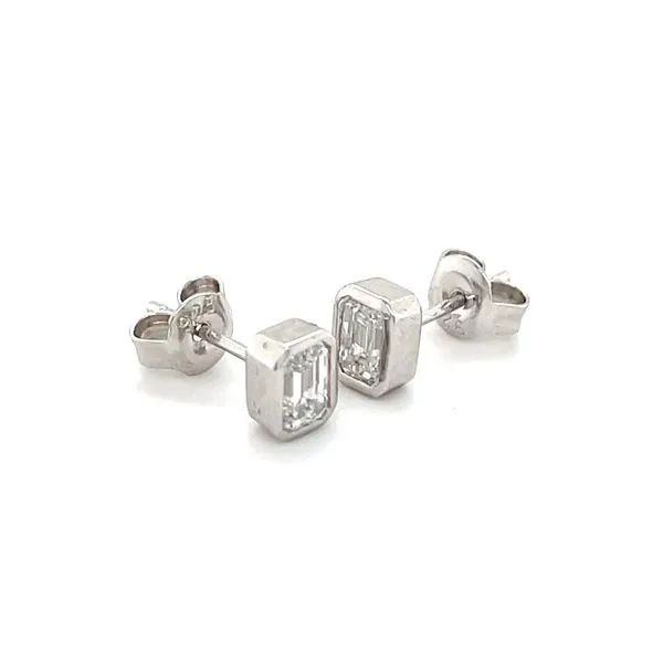Bezel Set 3/4cttw Lab Diamond Earrings Studs Image 3 Minor Jewelry Inc. Nashville, TN