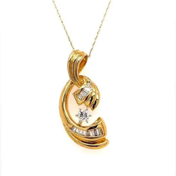 14K Yellow Gold Diamond Pendant Necklace similar item image