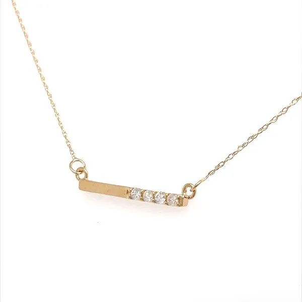 14K Yellow Gold Diamond Pendant Necklace