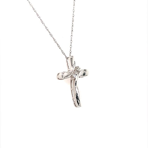 14K White Gold Diamond Cross Pendant Necklace Image 2 Minor Jewelry Inc. Nashville, TN