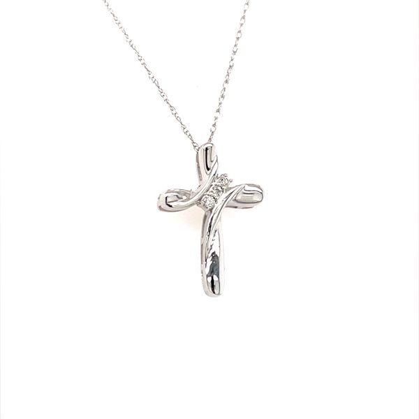 14K White Gold Diamond Cross Pendant Necklace Minor Jewelry Inc. Nashville, TN