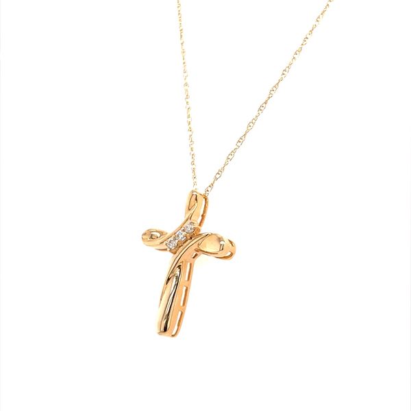 14K Yellow Gold Diamond Cross Prendant Necklace Image 2 Minor Jewelry Inc. Nashville, TN