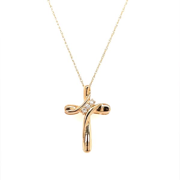 14K Yellow Gold Diamond Cross Prendant Necklace Minor Jewelry Inc. Nashville, TN