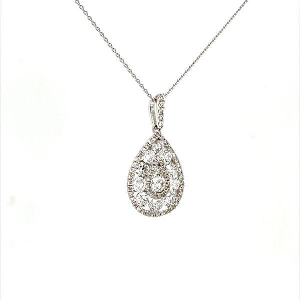 18K White Gold Diamond Pendant on 14K White Gold Chain Image 2 Minor Jewelry Inc. Nashville, TN