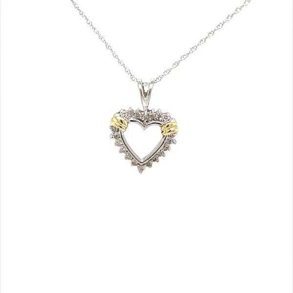 10K Yellow and White Gold Estate Diamond Heart Pendant Necklace Minor Jewelry Inc. Nashville, TN