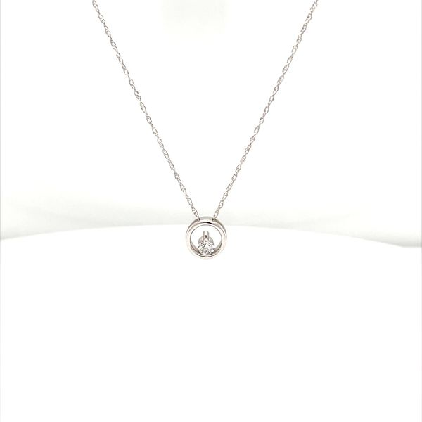 14K White Gold Single Diamond Pendant Necklace Image 2 Minor Jewelry Inc. Nashville, TN