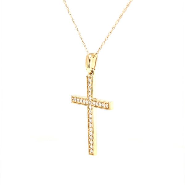 14K Yellow Gold Cross Necklace Image 3 Minor Jewelry Inc. Nashville, TN