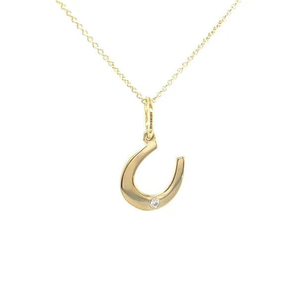 14K Yellow Gold Diamond Horseshoe Pendant Necklace Minor Jewelry Inc. Nashville, TN