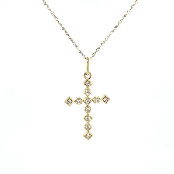 10K Yellow Gold Diamond Cross Pendant Necklace Minor Jewelry Inc. Nashville, TN