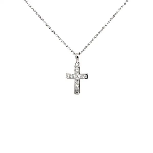 14K White Gold Mined Diamond Cross Pendant Minor Jewelry Inc. Nashville, TN