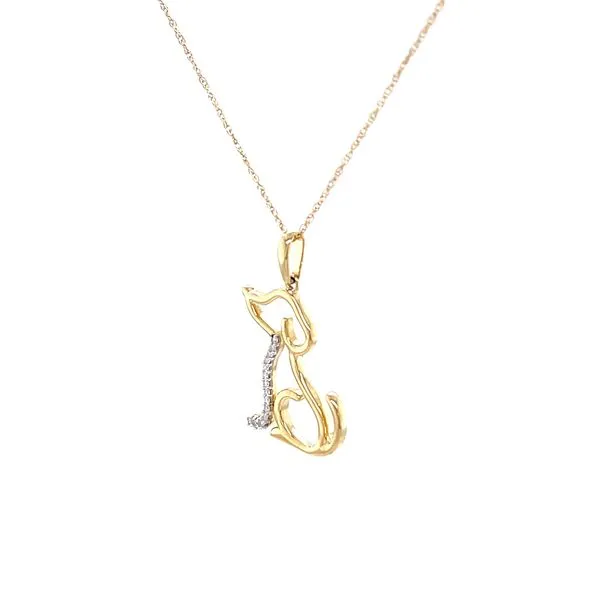 10K Yellow Gold Mined Diamond Dog Necklace Image 2 Minor Jewelry Inc. Nashville, TN
