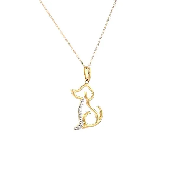 10K Yellow Gold Mined Diamond Dog Necklace Image 3 Minor Jewelry Inc. Nashville, TN