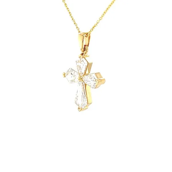 18K Yellow Gold Mined Kite Diamond Cross Pendant Image 2 Minor Jewelry Inc. Nashville, TN