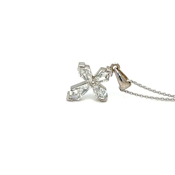 18K White Gold Mined Kite Diamond Cross Pendant Image 4 Minor Jewelry Inc. Nashville, TN