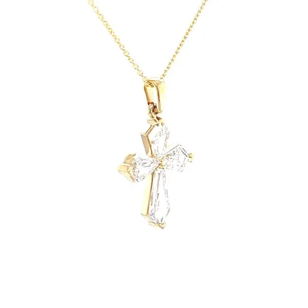 18K Yellow Gold Mined Kite Diamond Cross Pendant Image 3 Minor Jewelry Inc. Nashville, TN