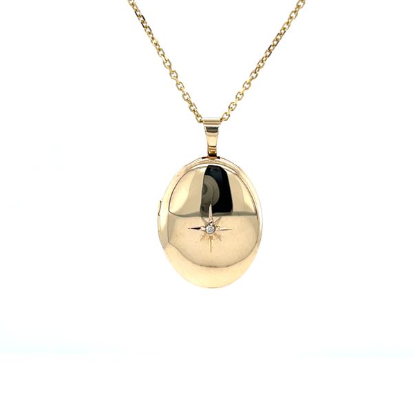 14K Yellow Gold Mined Diamond Locket Pendant on a Chain Image 2 Minor Jewelry Inc. Nashville, TN