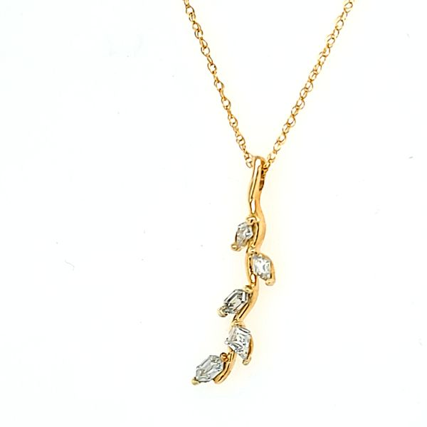 14K Yellow Gold Minor Jewelry Made Diamond Leaf Pendant on 14K Yellow Gold Chain Minor Jewelry Inc. Nashville, TN