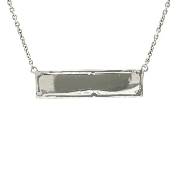 14K White Gold Mined Diamond Bar Necklace