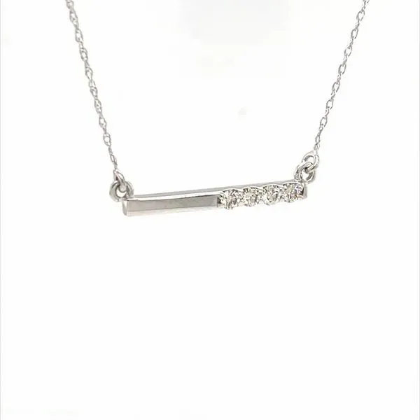 14K White Gold Diamond Bar Necklace Image 2 Minor Jewelry Inc. Nashville, TN